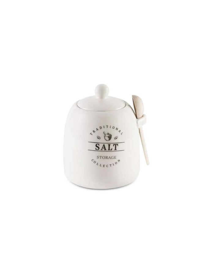 Pan Home Zira Salt Canister With Spoon 700Ml - White - Image 4