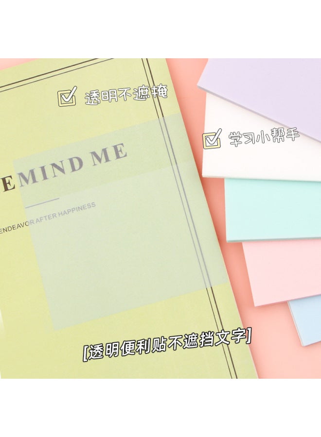 HELPS Pearlescent Frosted Sticky Notes For Students With High Appearance, Transparent Sticky Note Pads, Colorful Flash Note Pads - Image 3