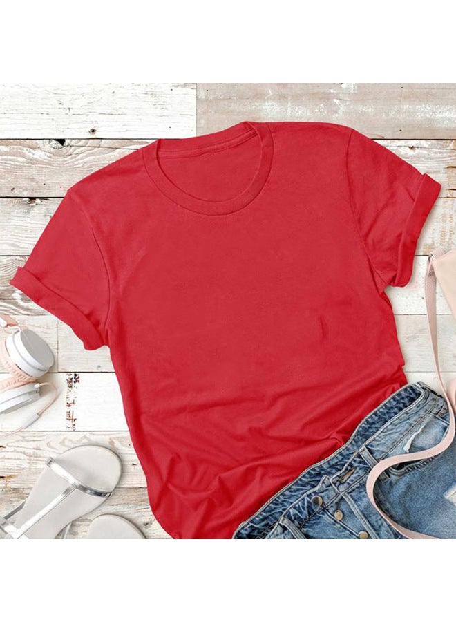 European And American New Men's And Women's over Straight Casual Pure Color Short-sleeved Round Neck Bottoming Shirt