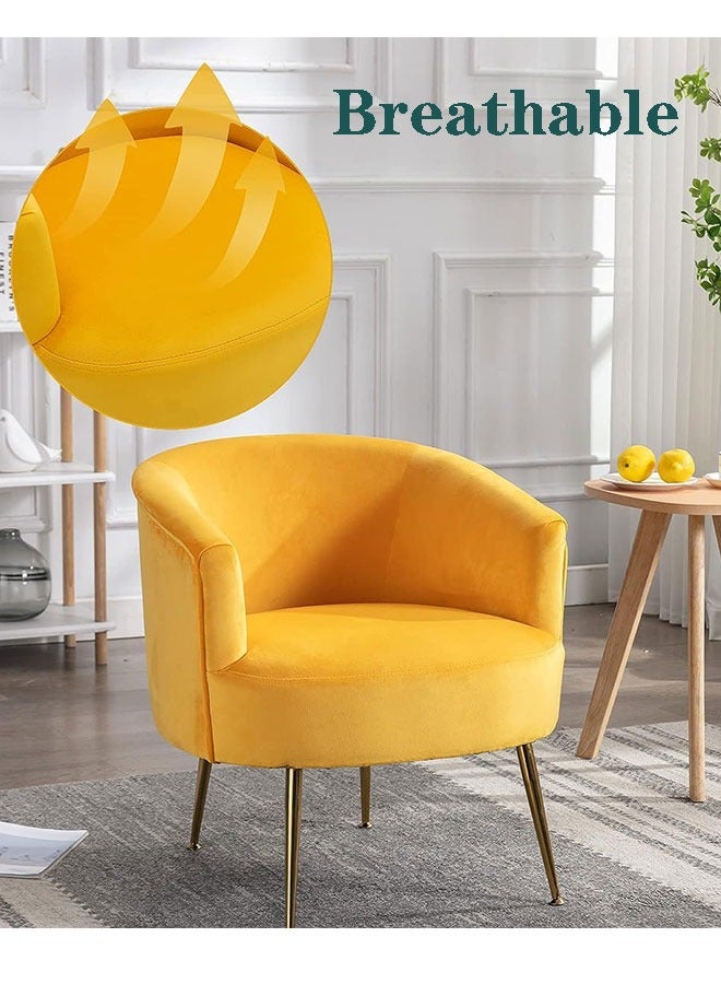 Golden Lazy Armchair Sofa Single Sofa Relaxing Sofa Chair Modern Luxurious Recliner Sofa Round Couch Comfy Side Chair Contemporary Velvet Club Chair 70x67x77 cm - Image 4