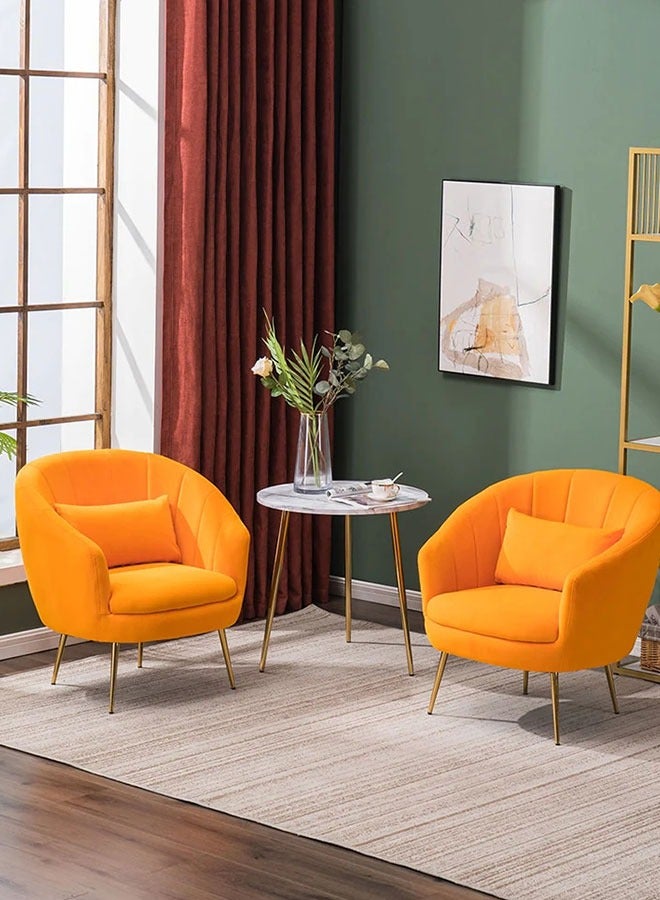 Golden Lazy Armchair Sofa Single Sofa Relaxing Sofa Chair Modern Luxurious Recliner Sofa Round Couch Comfy Side Chair Contemporary Velvet Club Chair 70x67x77 cm - Image 2