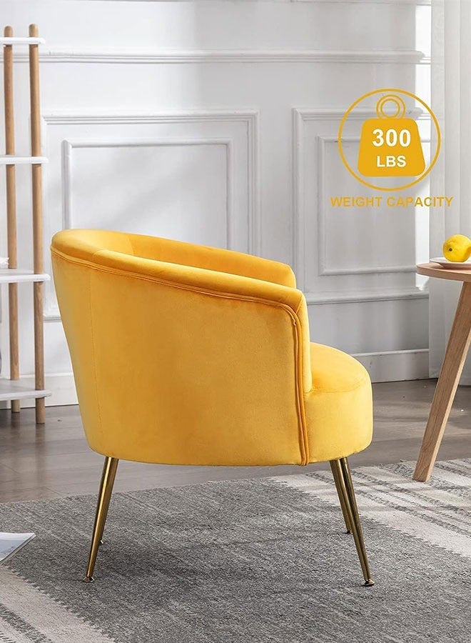 Golden Lazy Armchair Sofa Single Sofa Relaxing Sofa Chair Modern Luxurious Recliner Sofa Round Couch Comfy Side Chair Contemporary Velvet Club Chair 70x67x77 cm - Image 5