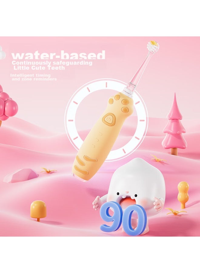 Kuta Children's Electric Toothbrush For Ages 1-6, Ultrasonic Soft Bristles, Waterproof Design K5 Cat Paw Golden Gradient - Image 4
