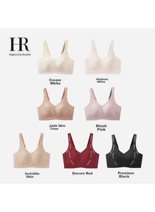 Hr Large Bust Minimizing Bra Women's Red Rabbit Ear Cup Bra Year Of The Horse Gift Ancola Red M - Image 2