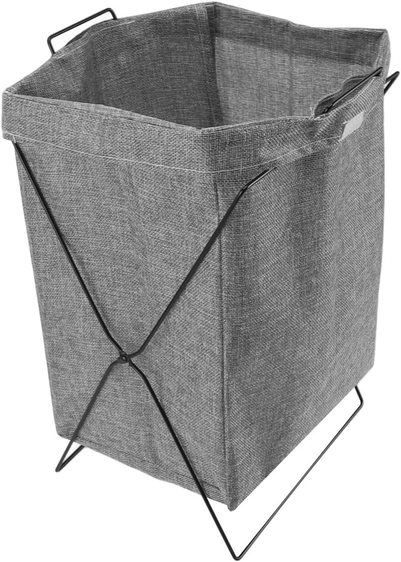 Collapsible Laundry Hamper Durable Iron Frame Standing Tall Ample Capacity for Laundry Room Organization Cloth (L) - Image 2
