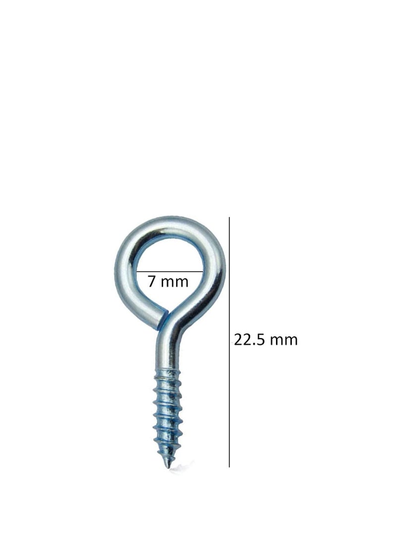 ABBASALI Eye Hook Screws 50pcs Metal Plated Screw Eyes Self Tapping Eyelet Hooks  - Image 2