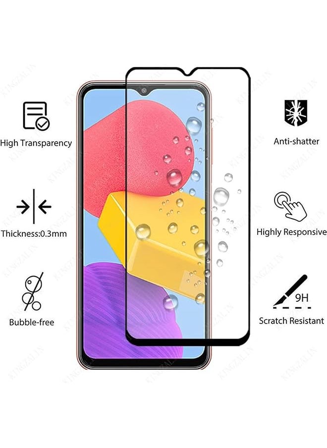 إيروريكس - 1+2 قطعة متوافقة مع حافظة سامسونج جالكسي M13 Lte 4G وواقي شاشة من الزجاج المقوى وغطاء ناعم مضاد للخدش ومضاد للتصادم باللون الأزرق - Image 1