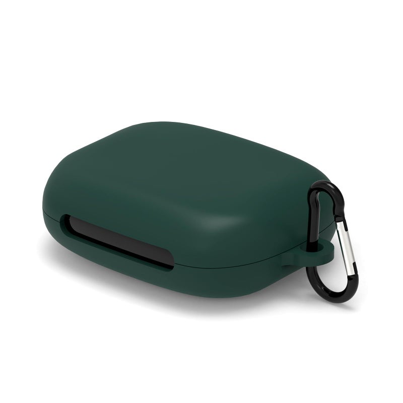 Geekria Silicone Case Cover Compatible with Soundcore by Anker AeroFit 2 True Wireless Earbuds Protective Earphones Skin Cover with Keychain Hook Charging Port Accessible Green - Image 2