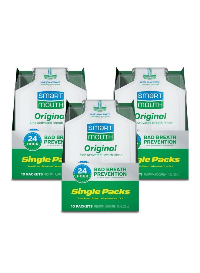 SmartMouth Original Activated Mouthwash Adult Mouthwash For Fresh Breath Oral Rinse For 24Hour Bad Breath Relief With Twice Daily Use Fresh Mint Flavor 0.4 Fl Oz (30 Travel Packs) - Image 1