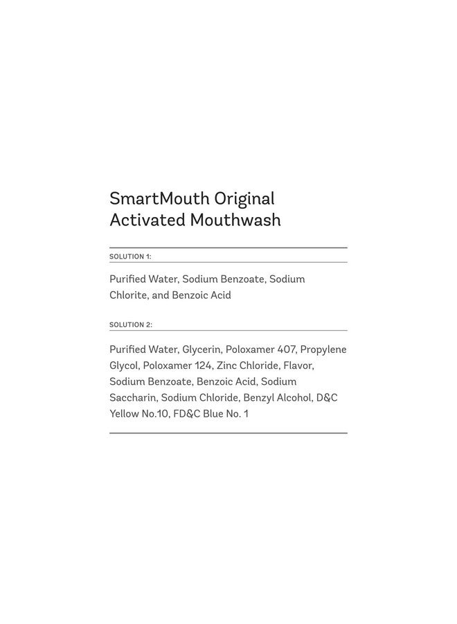 SmartMouth Original Activated Mouthwash Adult Mouthwash For Fresh Breath Oral Rinse For 24Hour Bad Breath Relief With Twice Daily Use Fresh Mint Flavor 0.4 Fl Oz (30 Travel Packs) - Image 2