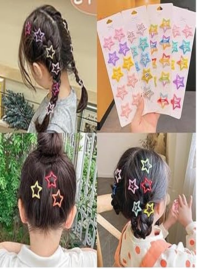 Rinpoche 10PCS Stars Hair Clips for Girls- Snap Hair Clips Classics Claw Clips Fashion Stars Barrettes Hair Accessories for Girls Woman (5 SILVER AND 5 MULTI COLOUR) (MULTI) - Image 3