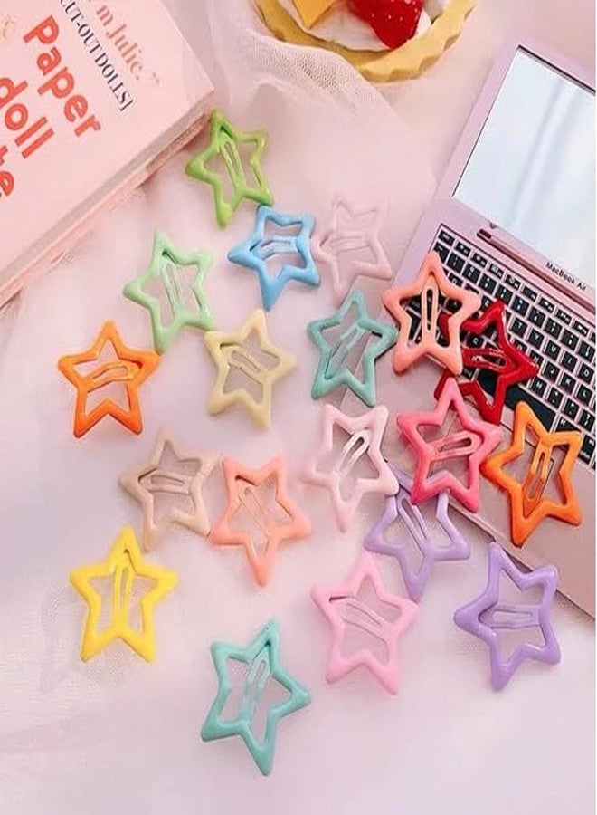 Rinpoche 10PCS Stars Hair Clips for Girls- Snap Hair Clips Classics Claw Clips Fashion Stars Barrettes Hair Accessories for Girls Woman (5 SILVER AND 5 MULTI COLOUR) (MULTI) - Image 1