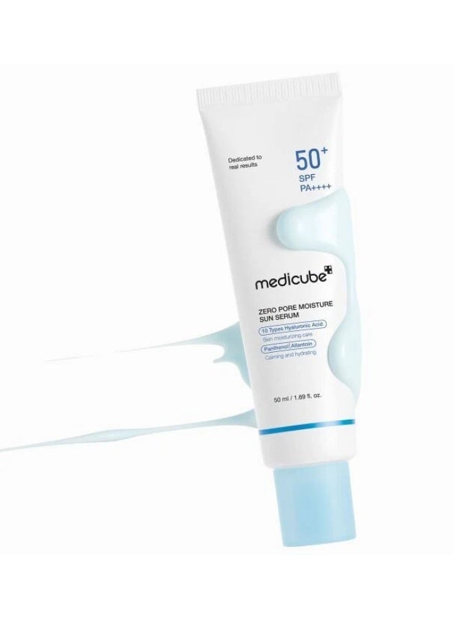 Medicube سيروم الشمس المرطب زيرو بور SPF 50 (50 مل) ، واقي شمس كيميائي خفيف الوزن للبشرة الحساسة والدهنية ، سيروم حماية واسعة الطيف من الأشعة فوق البنفسجية يقلل من المسام ولا يترك أثرًا أبيض - Image 2