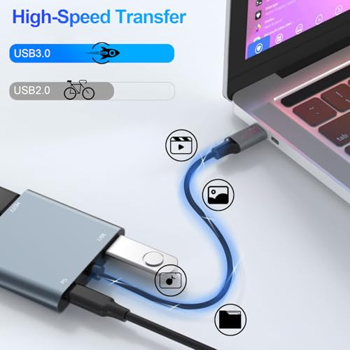 Denlane USB C to Dual HDMI Adapter 4K@60Hz, Type C Hdmi Splitter for Dual Monitors with USB 3.0, 100W Fast Charging, USB Hub with 2-HDMI Extended Display for MacBook, USB-C Laptop for Dell for Lenovo - Image 5