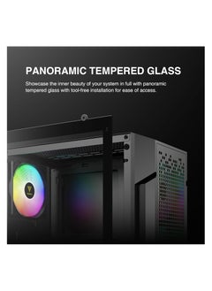 GAMDIAS AURA PC Case, ATX Gaming Computer Cases, Mid Tower, Tempered Glass Panel, Airflow Gradient Mesh Front, Pre-install 3 x 120 mm FRGB Fan, Black - pzsku/Z8C8442A7B3459912E882Z/45/_/1737294854/e192b357-5710-42b9-871e-95967f6ba539