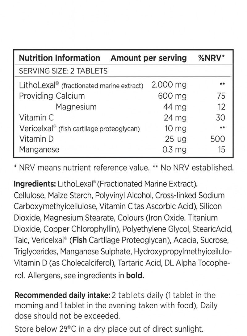 LithoLexal Joint Health – Marine Plant-Based Calcium Complex with Magnesium,Vitamin D3,C,Manganese & Fish Cartilage for Healthy Joints and to Support Collagen Formation – 60 Capsules - Image 2