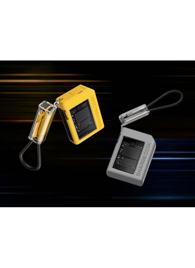شارج - حاوية SSD لقارئ SHARGE DISK-Grey M.2 NVMe مع نظام تبريد نشط بسرعة 10 جيجابت في الثانية USB C 3.2 Gen2 يدعم مفاتيح M وحجم 2230 SSD متوافق مع Windows iPhone PS5 Steam Deck - Image 1