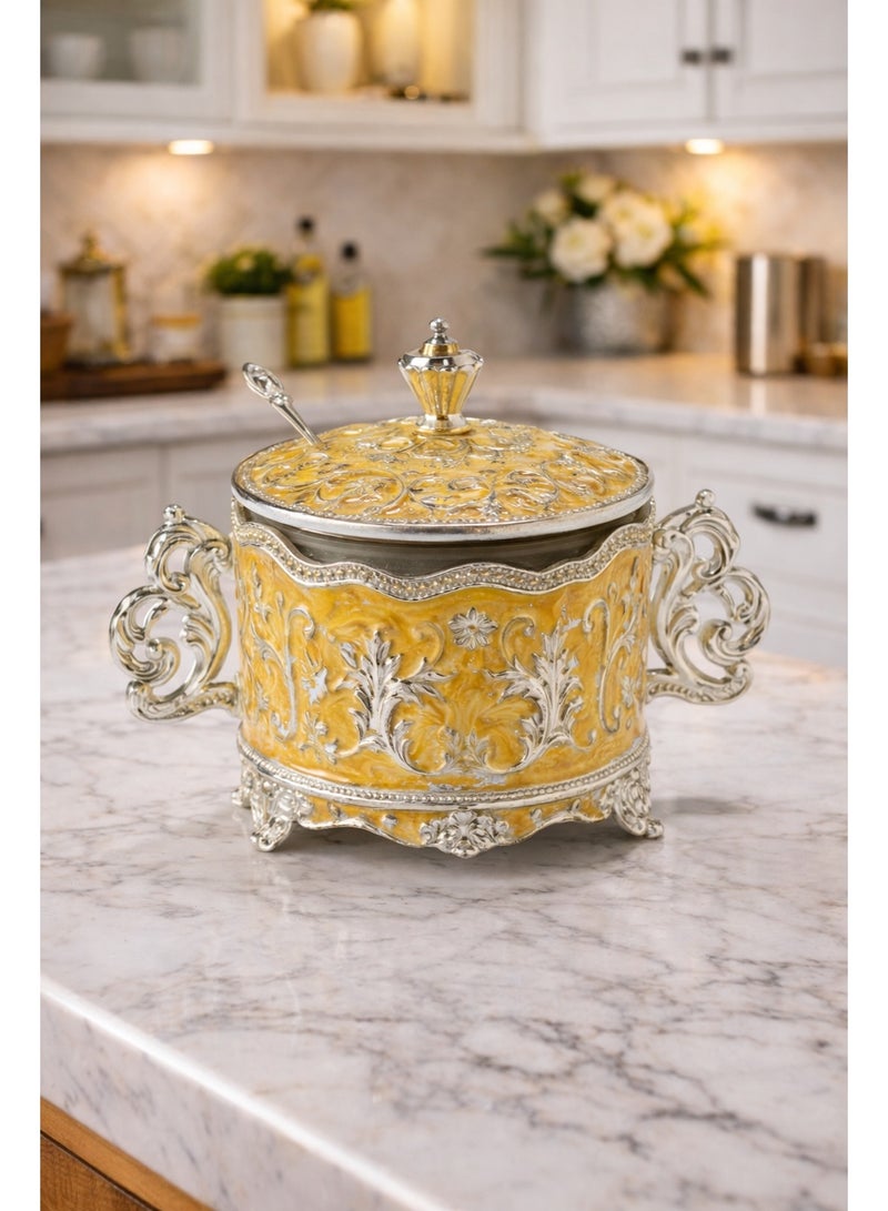 A luxurious sugar jar with an elegant design and patterns - Image 1