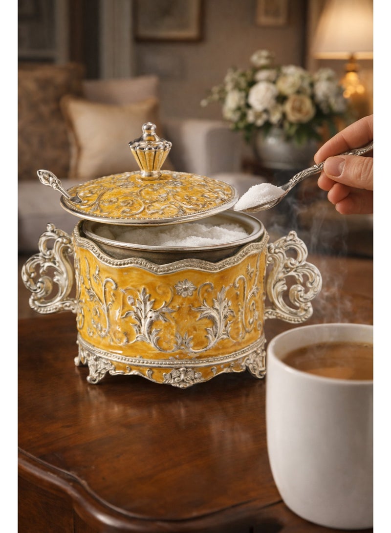 A luxurious sugar jar with an elegant design and patterns - Image 2