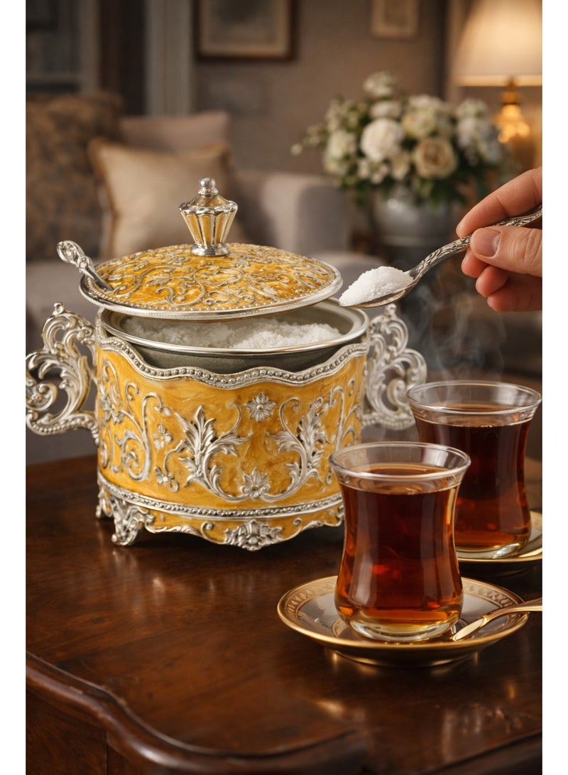 A luxurious sugar jar with an elegant design and patterns - Image 3