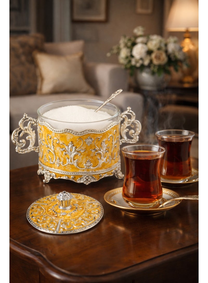 A luxurious sugar jar with an elegant design and patterns - Image 4
