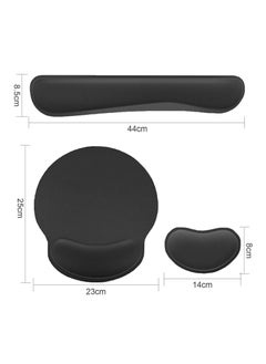 DUNISO 3Pcs Wrist Rest Support Set，Keyboard Wrist Rest, Mouse Pad And Small Wrist Rest Set，Memory Foam Wrist Rest Mat,with Non Slip Base，Easy Typing,Relief Getting Hand Fatigue,Suitable for Home and Office Use，Black  - Image 2