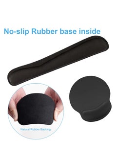 DUNISO 3Pcs Wrist Rest Support Set，Keyboard Wrist Rest, Mouse Pad And Small Wrist Rest Set，Memory Foam Wrist Rest Mat,with Non Slip Base，Easy Typing,Relief Getting Hand Fatigue,Suitable for Home and Office Use，Black  - Image 5