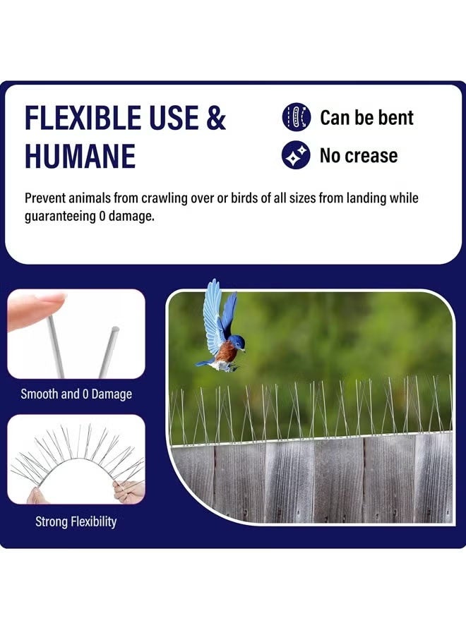 1/2/5/10 PCS Bird Spikes, Thorns For Small Bird and Squirrels Silver 50centimeter Bird Devices Outdoor of Stainless Steel for Fence Windowsill Roof
