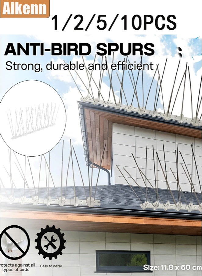 1/2/5/10 PCS Bird Spikes, Thorns For Small Bird and Squirrels Silver 50centimeter Bird Devices Outdoor of Stainless Steel for Fence Windowsill Roof