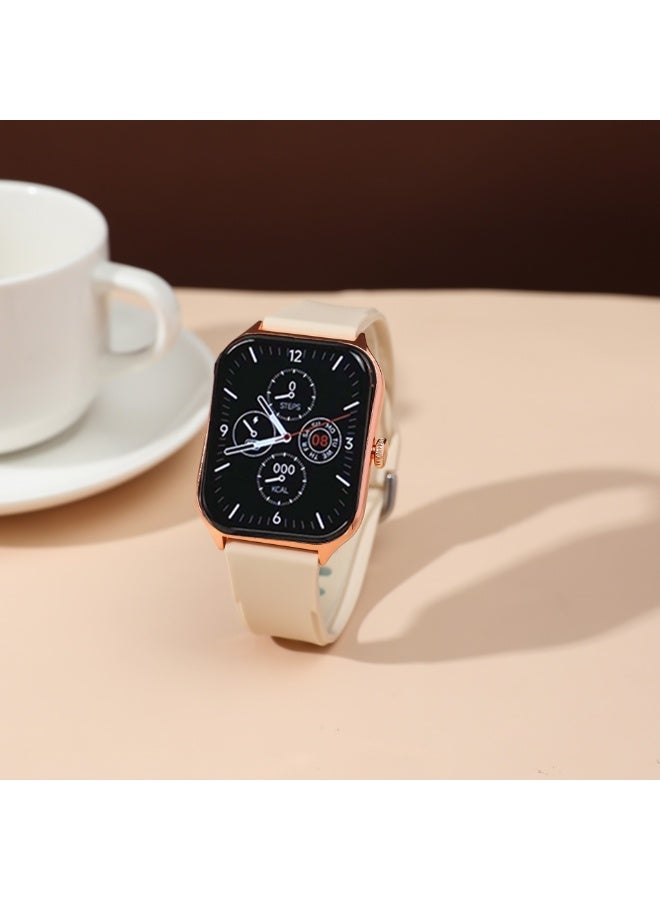 8 in 1 Smart Watch with Health Fitness Record, A58 Plus Smart Watch for Women, Chargable Smart Watch, Sports Watch, Luxury Diamond Jewelry Set with Bluetooth, Suitable for Women, Rose Gold  - Image 5