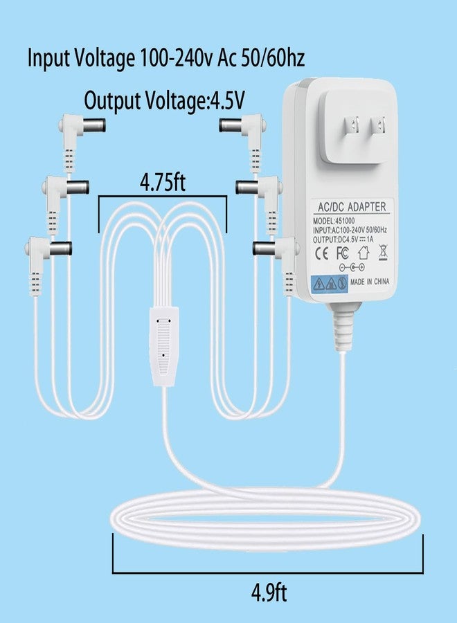 nvmw 4.5V AC/DC White Power Adapter for Lemax Lighted Village Accessory,Compatible with Lemax#94563 94564 74707 74295 84428 94565 94566 94527 for Christmas Micro Lighting Building Decoration(6 Head Output) - Image 5