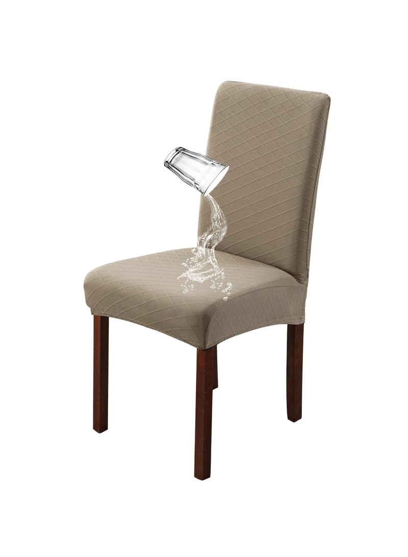 Bluejw طقم غطاء كرسي طعام مكون من 4 قطع باللون البني - Image 2