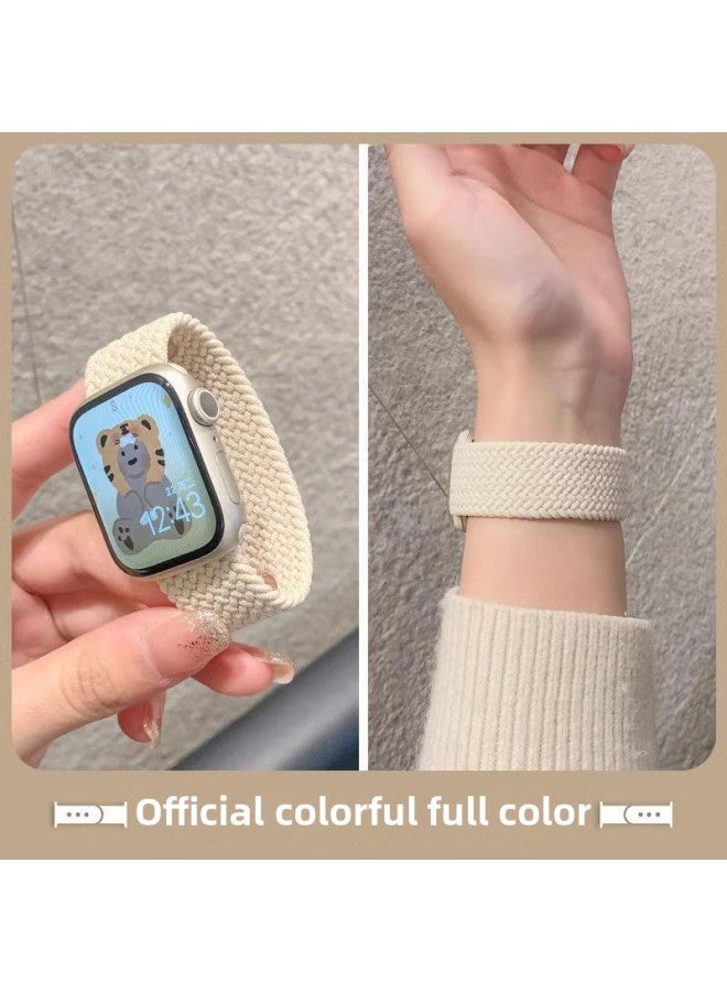 Loquat 【official】 For Apple Watch8 Strap Single Loop Woven Rainbow S7 Generation For Apple Watch Strap Iwa-Color:Starlight Suilan-38/40/41mm Dial S Size 【06  - Image 2