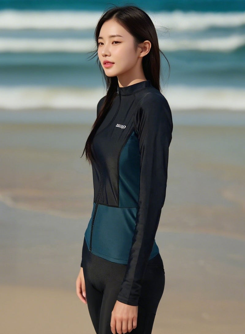 جي آر كيه سي طقم سباحة محتشم للنساء مكون من 4 قطع – قميص بأكمام طويلة، توب بدون أكمام، سروال بيكيني، وبنطال سباحة - Image 3