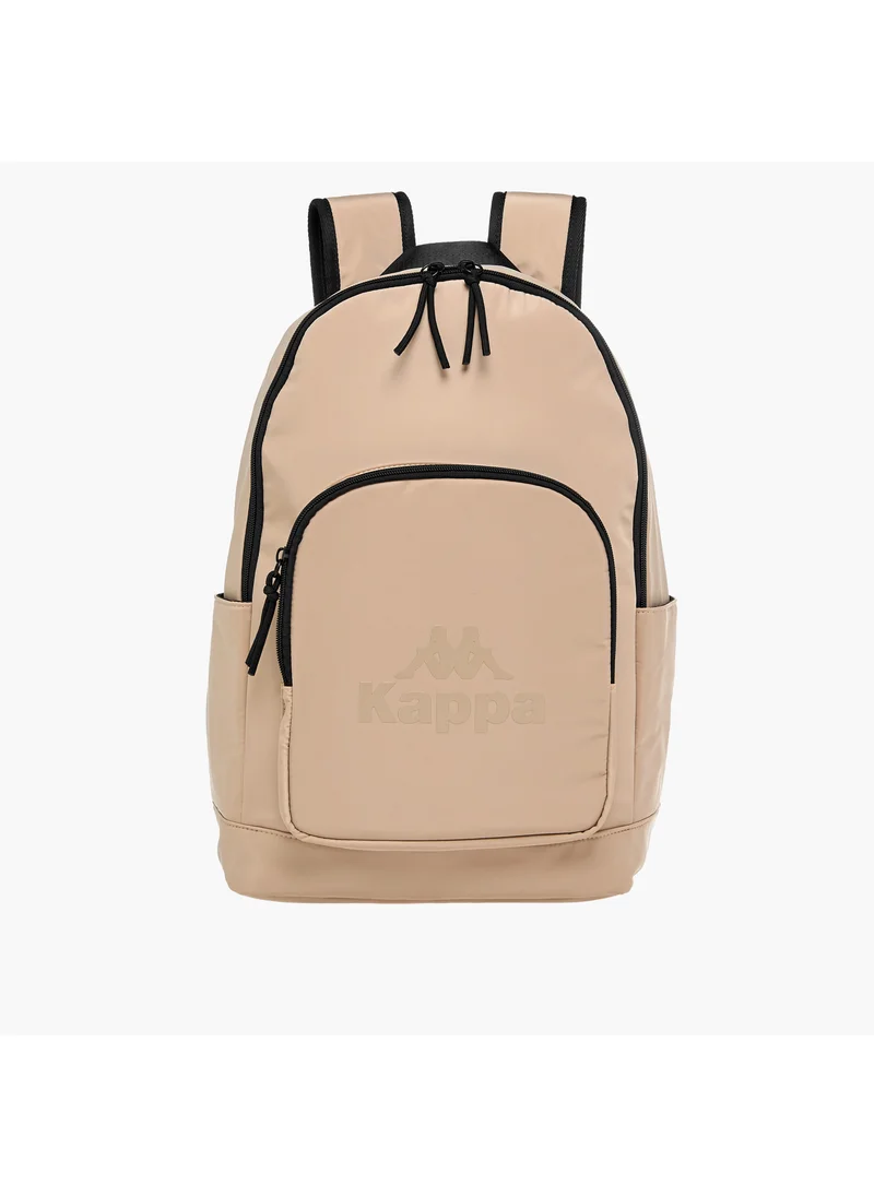 Kappa Kappa Logo Print Backpack with Adjustable Shoulder Straps