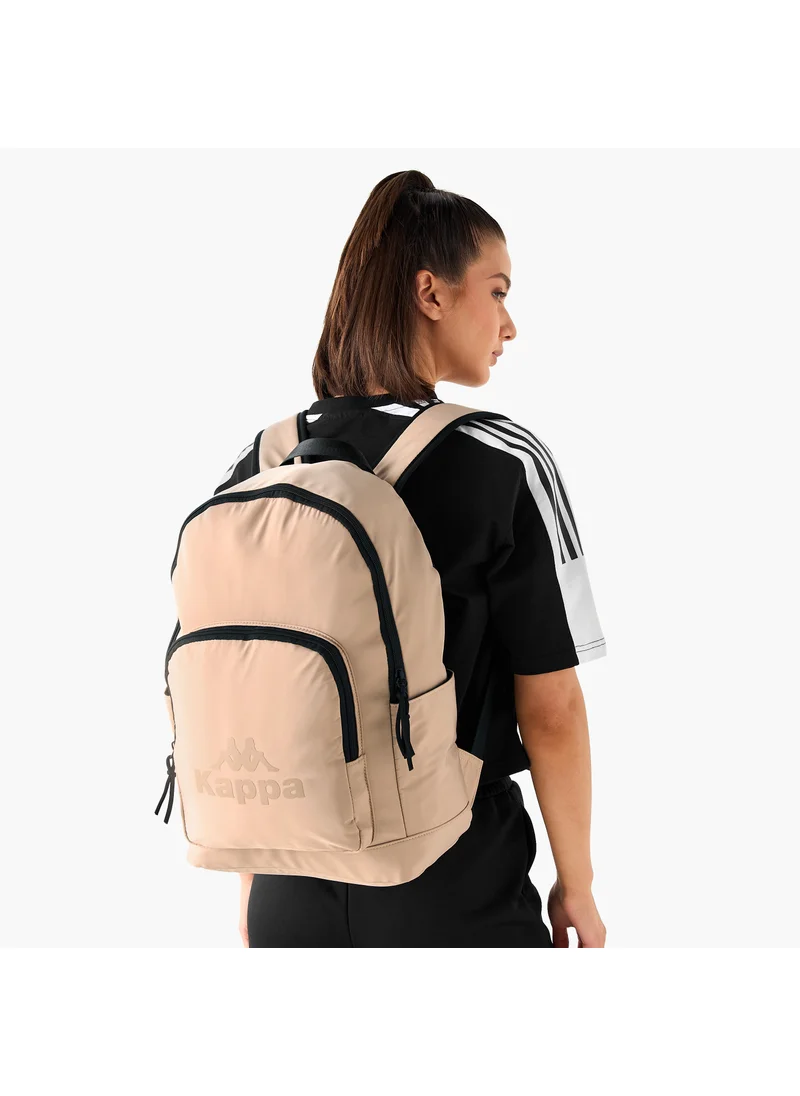 Kappa Kappa Logo Print Backpack with Adjustable Shoulder Straps