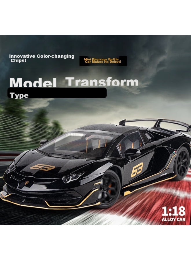 Black Mamba Lamborghini Aventador 1：18 Green Sports Car Die-cast Alloy Children's Car Model Toy Collectible Display Piece - Image 5