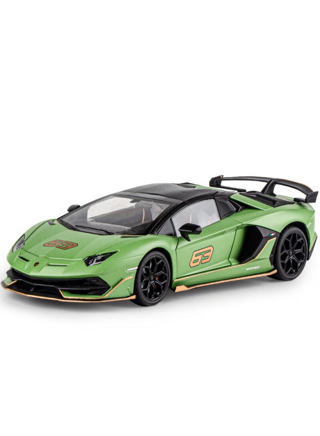 Black Mamba Lamborghini Aventador 1：18 Green Sports Car Die-cast Alloy Children's Car Model Toy Collectible Display Piece - Image 4