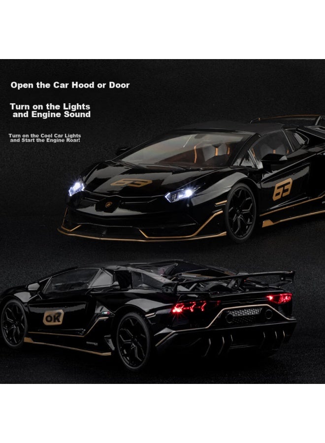 Black Mamba Lamborghini Aventador 1：18 Green Sports Car Die-cast Alloy Children's Car Model Toy Collectible Display Piece - Image 2