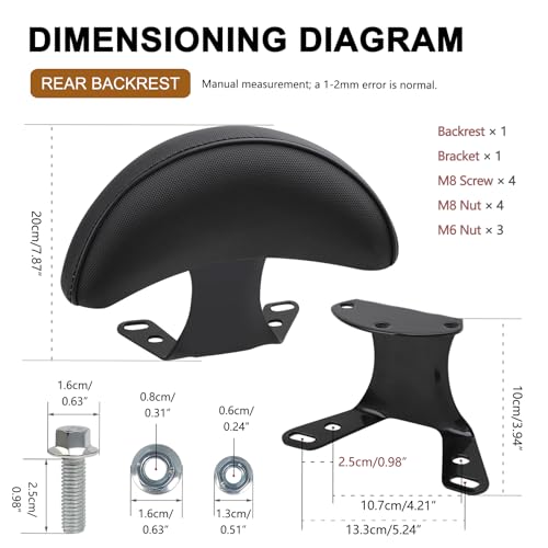 Mokuo Motorcycle Rear Backrest Driver Backrest in Soft Sponge Material Compatible with Chinese GY6 Scooter Mopeds Jonway Sunl - Image 3
