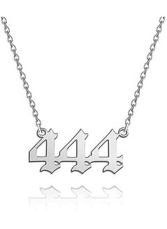Generic Number Necklace Silver Stainless Steel Numerology Jewelry 444  - Image 1