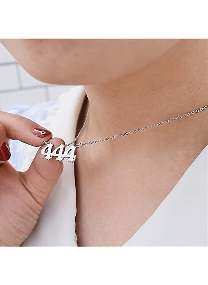 Generic Number Necklace Silver Stainless Steel Numerology Jewelry 444  - Image 2
