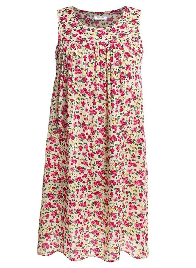 POGTMM POGT Misses Womens Floral Lounge House Dress Print Sundress Sleeveless Shift Dress (S, 1) - Image 1