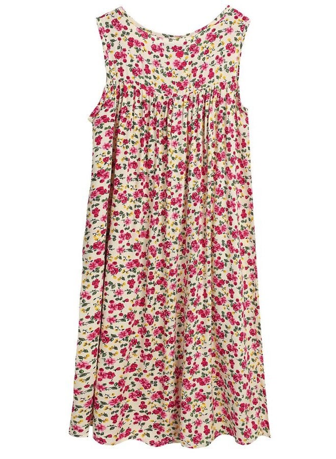 POGTMM POGT Misses Womens Floral Lounge House Dress Print Sundress Sleeveless Shift Dress (S, 1) - Image 3