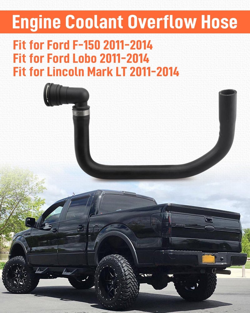 Quaneguzy Engine Coolant Overflow Hose Fit for Ford F150 Lobo Fit for Lincoln Mark LT 2011 2012 2013 2014 Replace ‎626-675 ‎BL3Z8C350A ‎BL3Z-8C350-A Radiator Coolant Reservoir Hose Assembly - Image 2