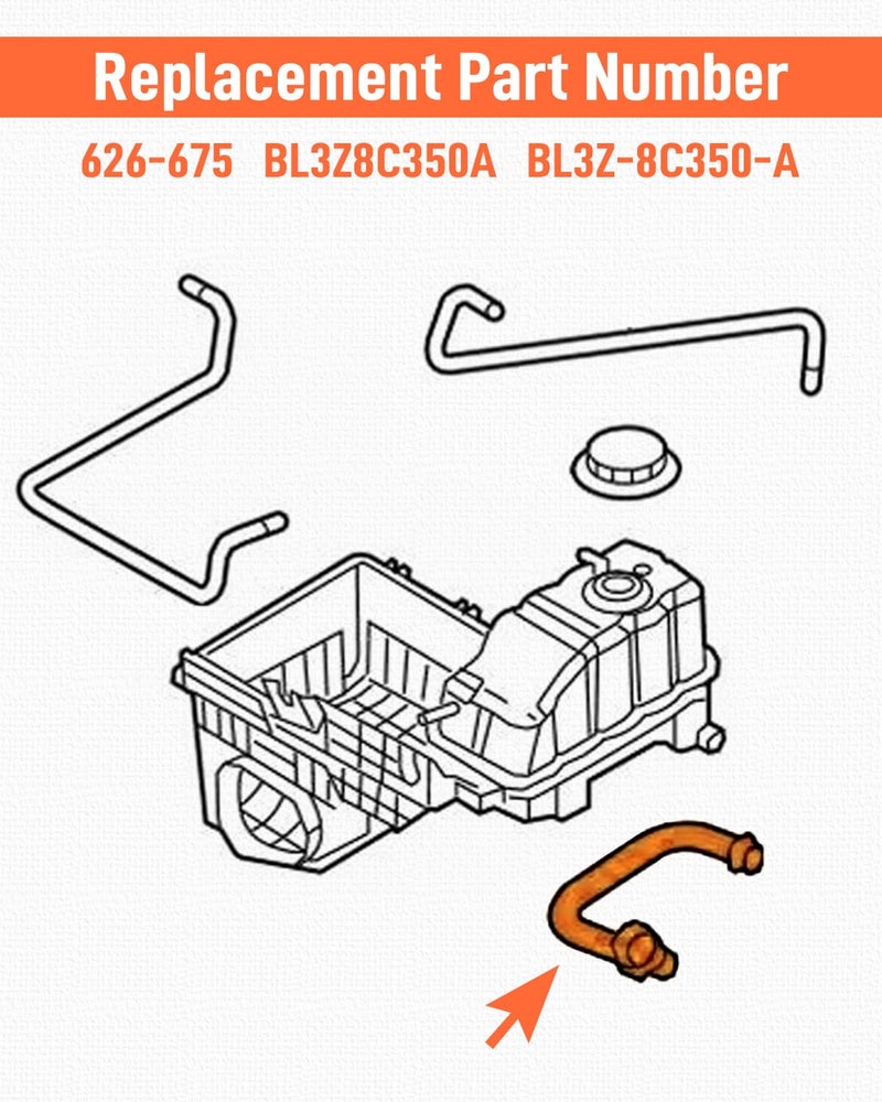 Quaneguzy Engine Coolant Overflow Hose Fit for Ford F150 Lobo Fit for Lincoln Mark LT 2011 2012 2013 2014 Replace ‎626-675 ‎BL3Z8C350A ‎BL3Z-8C350-A Radiator Coolant Reservoir Hose Assembly - Image 4