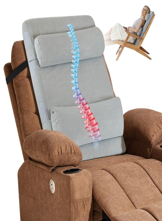 BYTLK 2-in-1 Neck & Lumbar Support Pillow with Adjustable Height and Ergonomic backrest Design, Suitable for recliners, Sofas, high-Back Rocking Chairs, Relieve Back Pressure. - Image 1