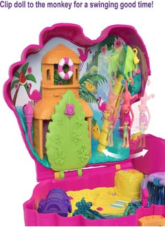 Polly Pocket Polly Pocket Travel Toy, Flamingo Party Playset with 2 Micro Dolls and 26 Surprise Accessories, Animal Toy Compact  - Image 3