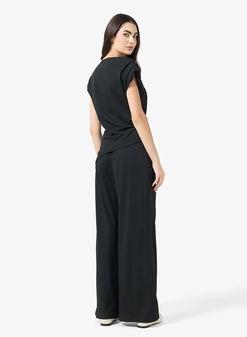 Ginger Basics Assymetric Comfy Longline Top & Straight Fit Pant Lounge Set