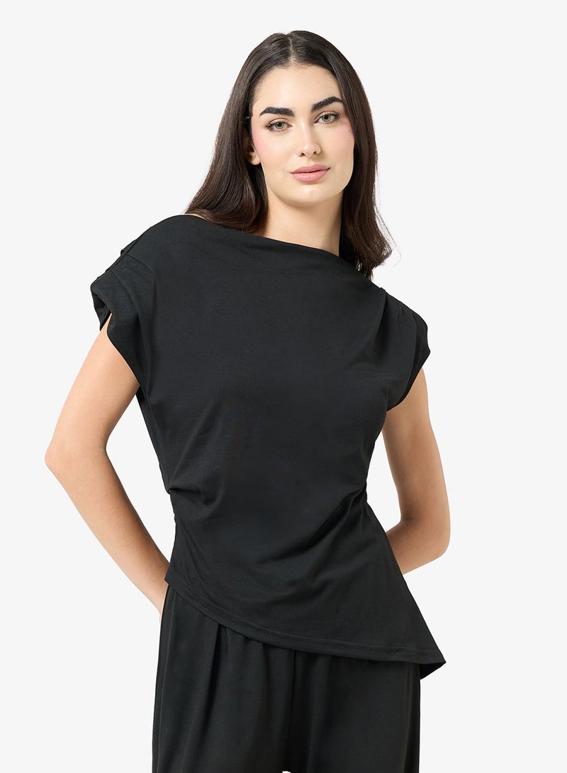 Ginger Basics Assymetric Comfy Longline Top & Straight Fit Pant Lounge Set - Image 4